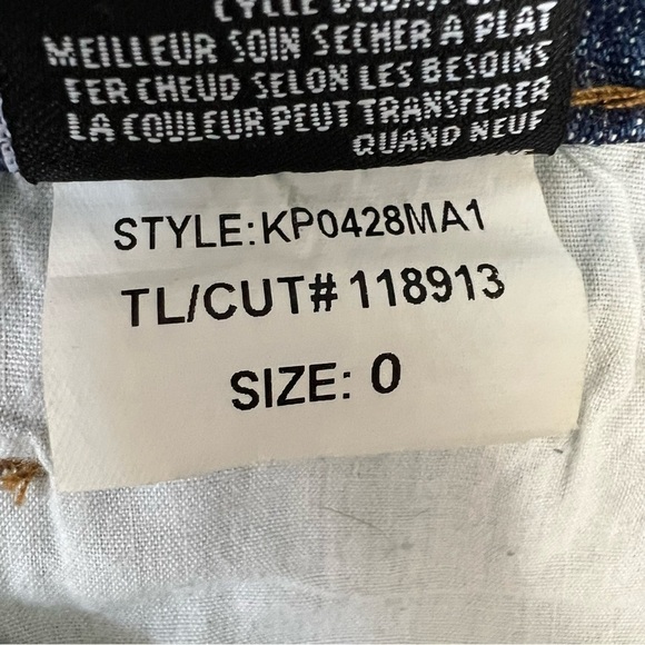 Kut from the Kloth Reese ankle straight cropped eyelet embroidered raw jeans 0 - Picture 14 of 15